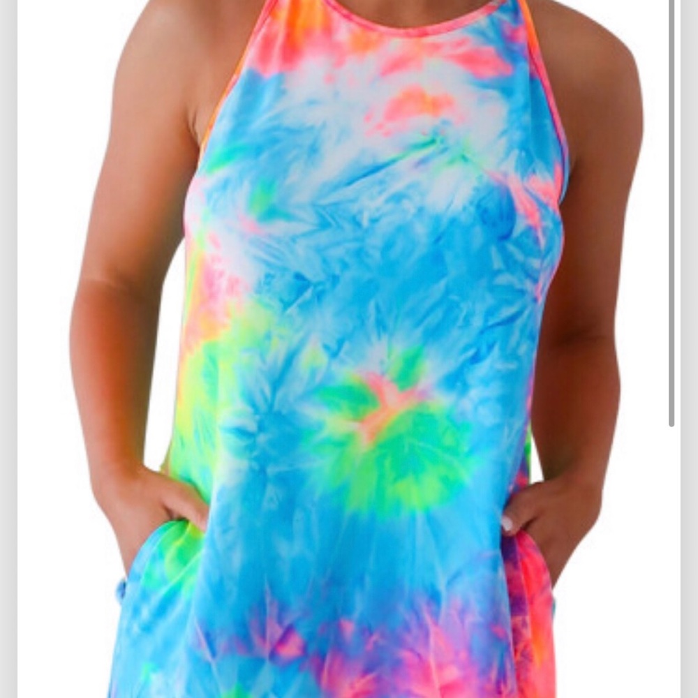 Last one small Multi colored Tie-dye maxi dress - Picture 8 of 10